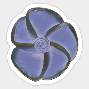 Plumeria bloom  twirl in blue Sticker